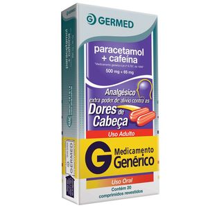 Paracetamol + Cafeína 500MG + 65MG Comprimido revestido - Caixa com 20 Comprimidos